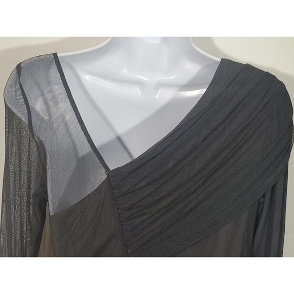 Rag & Bone 6 Sexy Risque Sheer Long Sleeve Ruched Cocktail Evening Party Dress - Picture 9 of 13